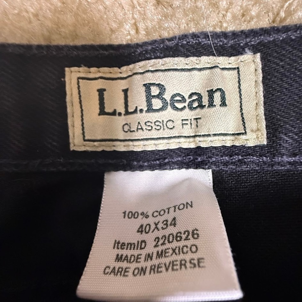 LL Bean Classic Fit Mens Navy Blue Cotton Denim Jeans 40x34 220626 - Picture 3 of 7